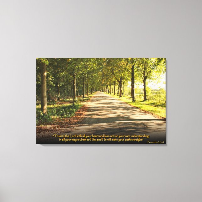 Proverbs 3:5-6 Christian Bible Verse Canvas Art (Front)