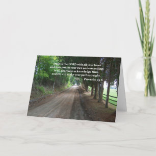 Proverbs 3:5-6 Christian Bible Verse Poster Card