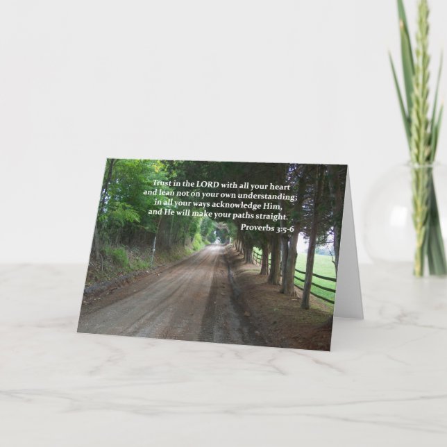 Proverbs 3:5-6 Christian Bible Verse Poster Card (Front)