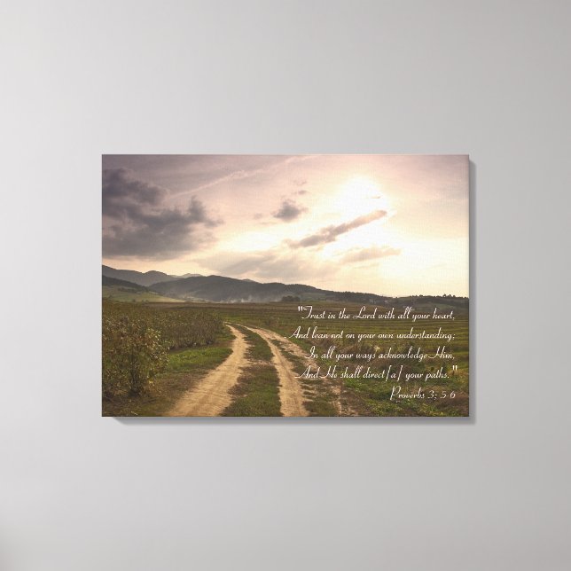 Proverbs 3; 5-6 | Inspirational Canvas Print (Front)