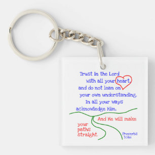 Proverbs 3:5&6 Keychain