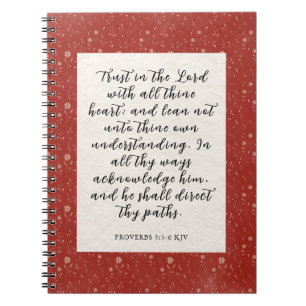 Proverbs 3:5-6 KJV Bible Verse Image Notebook