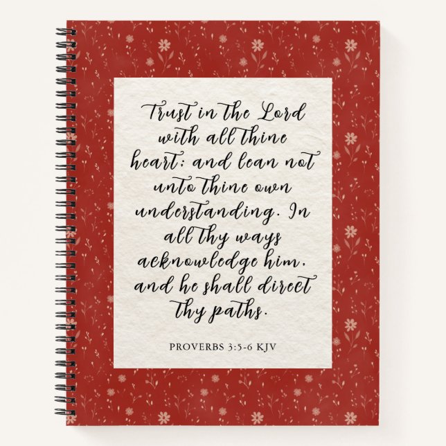 Proverbs 3:5-6 KJV Bible Verse Image  Notebook (Front)