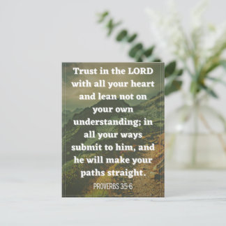 Proverbs 3:5-6 postcard