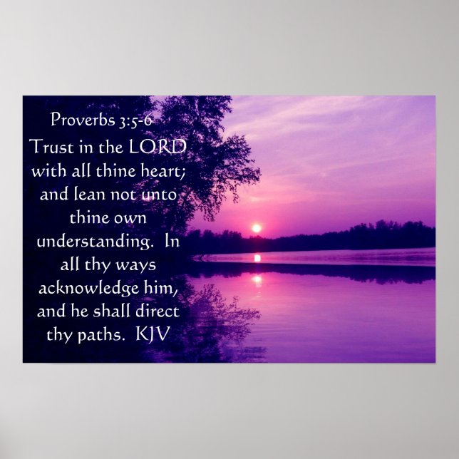 Proverbs 3:5-6  sunset Poster (Front)
