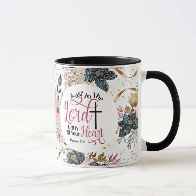 Proverbs 3:5-6 Trust in the Lord Bible Verse Mug (Right)
