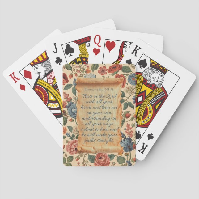 Proverbs 3:5–6 Trust in the Lord Bible Verse  Playing Cards (Back)