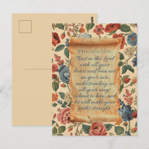 Proverbs 3:5–6 Trust in the Lord Bible Verse  Postcard