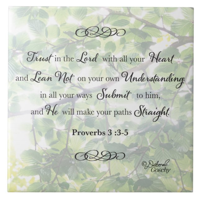 Proverbs 3:5-6 Trust in the Lord Decorative Tile (Front)