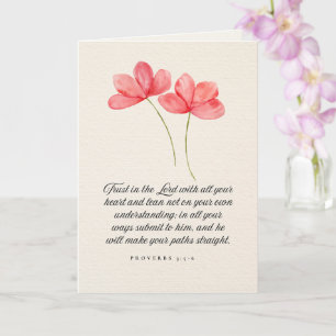 Proverbs 3:5–6 Trust in the Lord Pink Floral Card