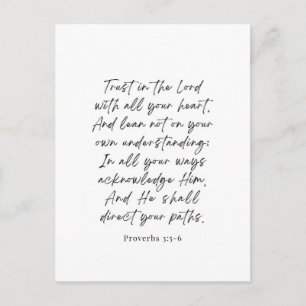 Proverbs 3:5-6 Trust in the Lord Postcard