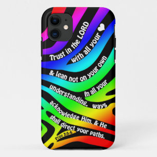 Proverbs 3:5-6 Trust in the Lord - Rainbow Zebra Case-Mate iPhone Case
