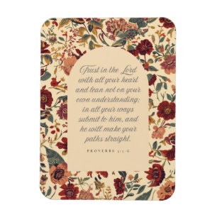 Proverbs 3:5–6 Trust in the Lord Vintage Floral Magnet