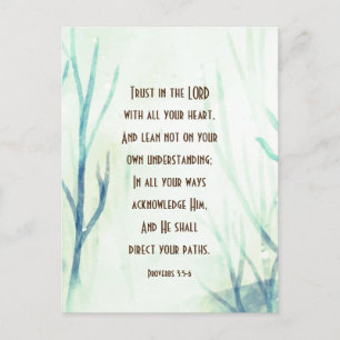 Proverbs 3:5-6 Trust the Lord with all Your Heart Postcard