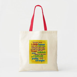 Proverbs 3:5-8 Yellow Foil Tote Bag