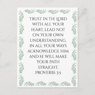 Proverbs 3:5 Poster Postcard