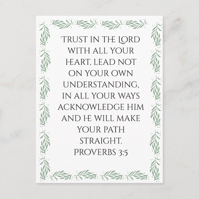 Proverbs 3:5 Poster Postcard (Front)