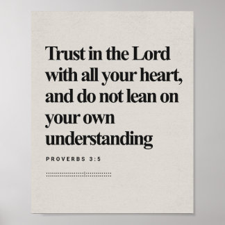Proverbs 3:5 - "Trust in the Lord" Bible Verse Art Poster