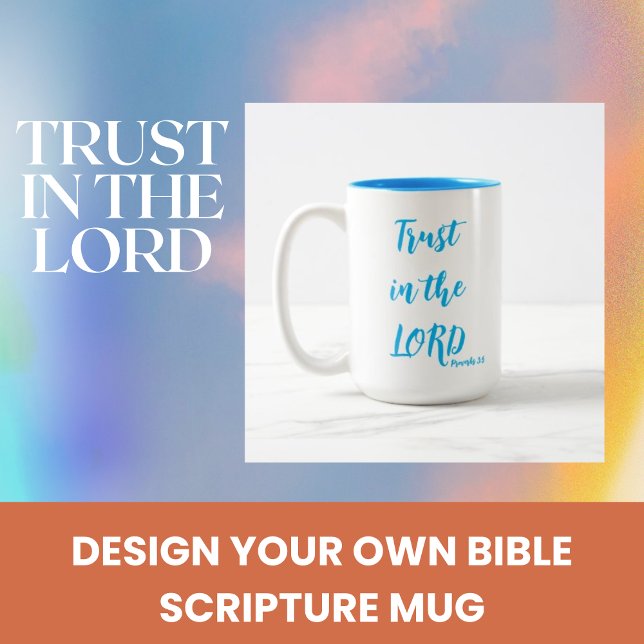 Proverbs 3:5 Trust in the Lord Blue Christian Mug (Creator Uploaded)