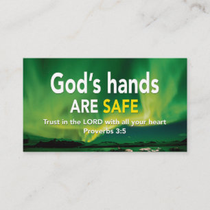 Proverbs 3:5   TRUST IN THE LORD  God's Hands Safe Business Card