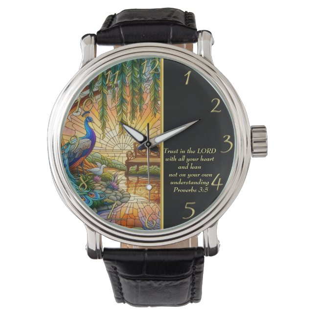 Proverbs 3:5 White Church  Watch (Front)