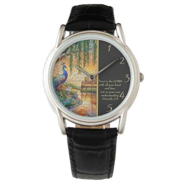 Proverbs 3:5 White Church  Watch (Front)