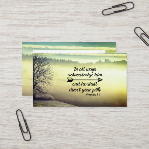 Proverbs 3:6 He shall direct your path Bible Verse Business Card