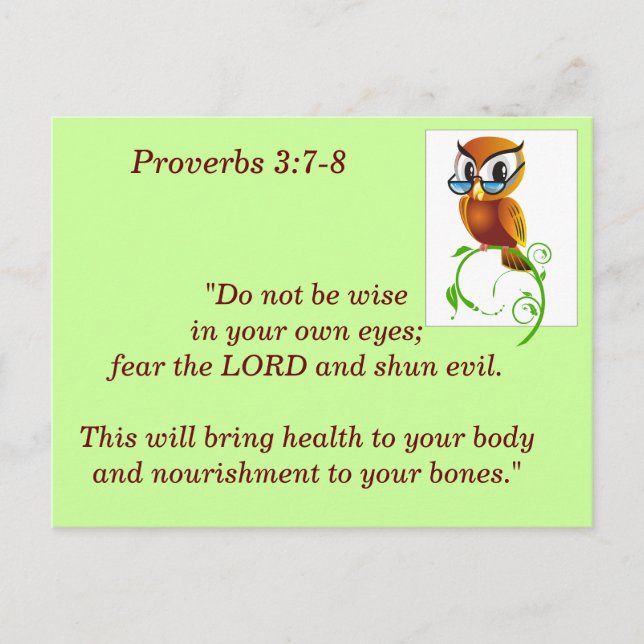 Proverbs 3:7-8 Bible Verse Memory Card (Front)