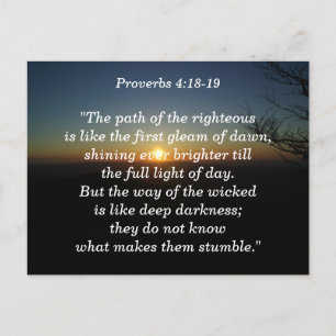 Proverbs 4:18-19 Scripture Memory Card