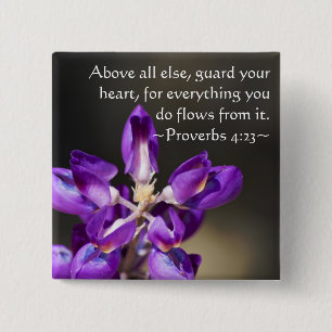 Proverbs 4:23 15 cm square badge