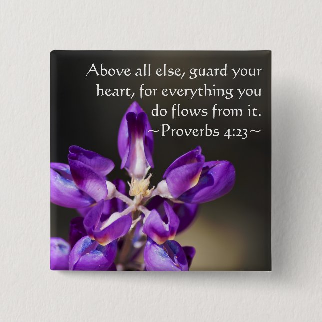 Proverbs 4:23 15 cm square badge (Front)