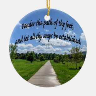 Proverbs 4:26 ceramic tree decoration