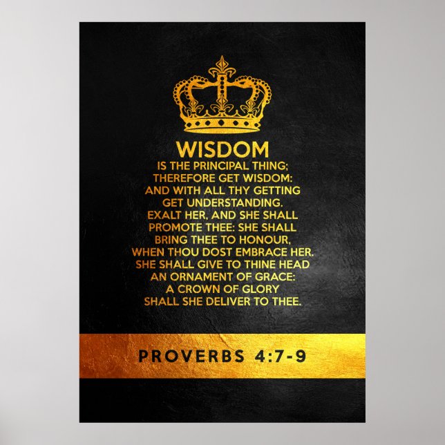 Proverbs 4:7-9 Bible Verse Poster (Front)