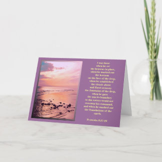 Proverbs 8:27-29 "I was there..." CARD