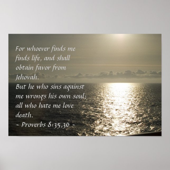 Proverbs 8:35,36 Poster (Front)