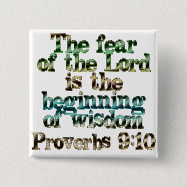Proverbs 9:10 15 cm square badge (Front)