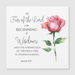 Proverbs 9:10 Fear of the Lord Rose Flower Bible