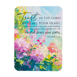 Proverbs 9:10 The fear of the Lord Abstract Floral Magnet
