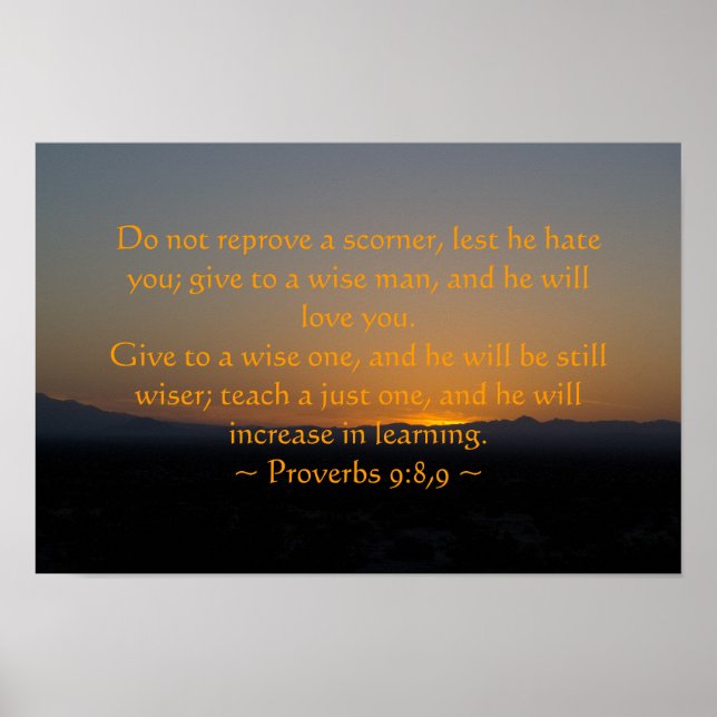 Proverbs 9:8, 9 Poster (Front)