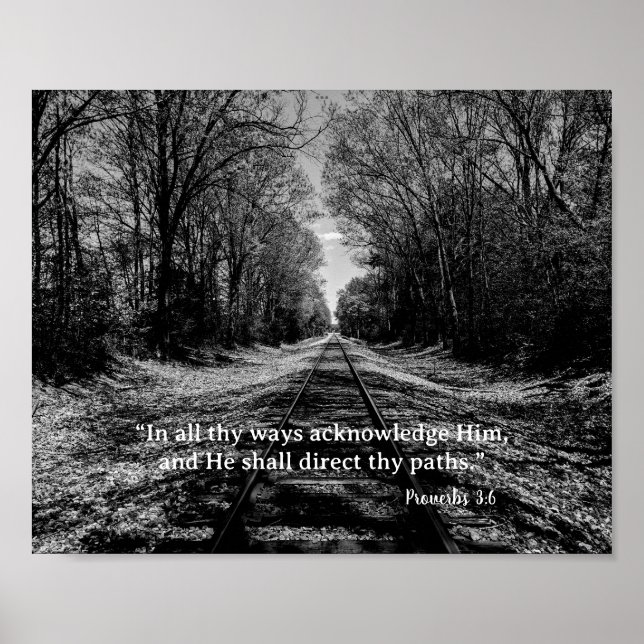 Proverbs Scripture Train Track Poster (Front)