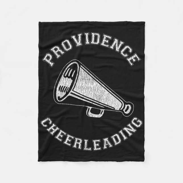 Providence Cheer Distressed Retro 90's Cheerleader Fleece Blanket (Front)