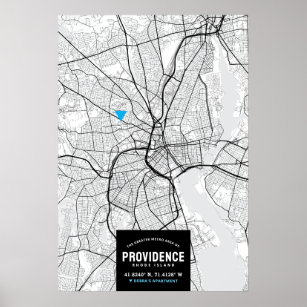 Providence City Map + Your Location Poster