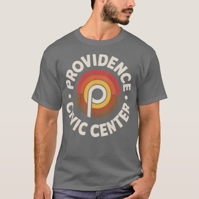 Providence Civic Centre Retro 1970s Rhode Island T-Shirt (Front)