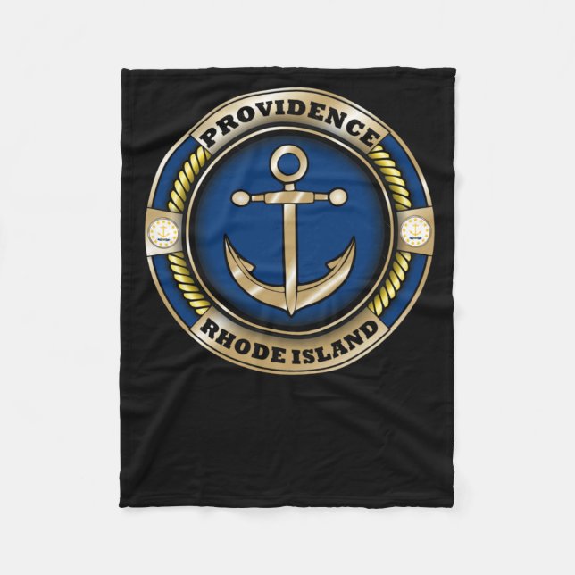 Providence Rhode Island Anchor Emblem Sticker  Fleece Blanket (Front)