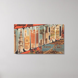 Providence, Rhode Island - Large Letter Scenes Canvas Print