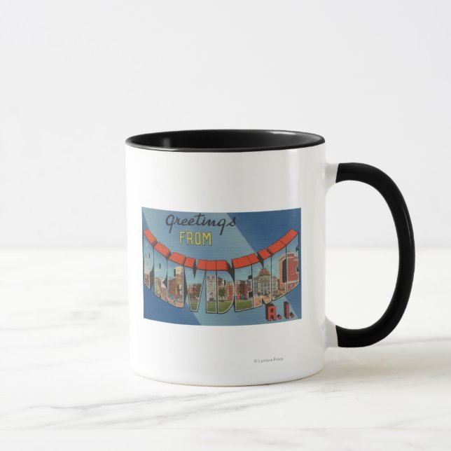 Providence, Rhode Island - Large Letter Scenes Mug (Right)
