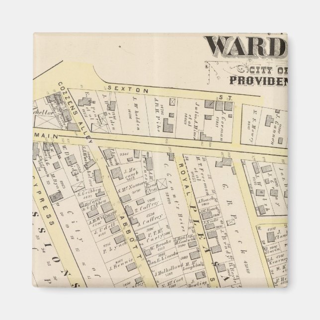 Providence Rhode Island Map 2 Magnet (Front)