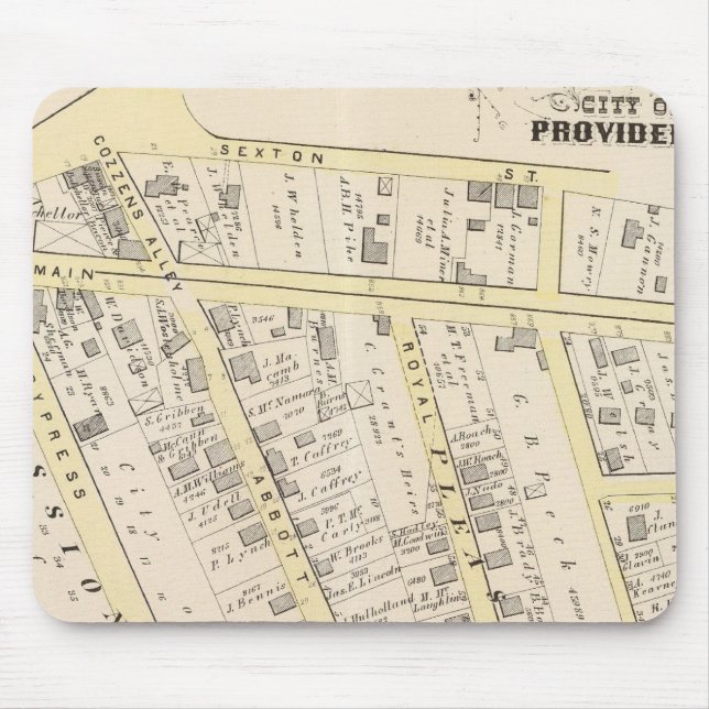 Providence Rhode Island Map 2 Mouse Pad (Front)