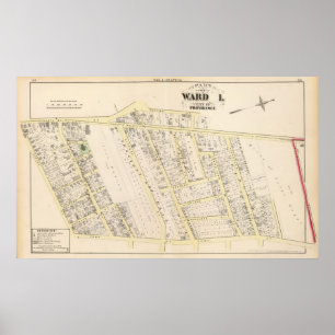 Providence Rhode Island Map 2 Poster