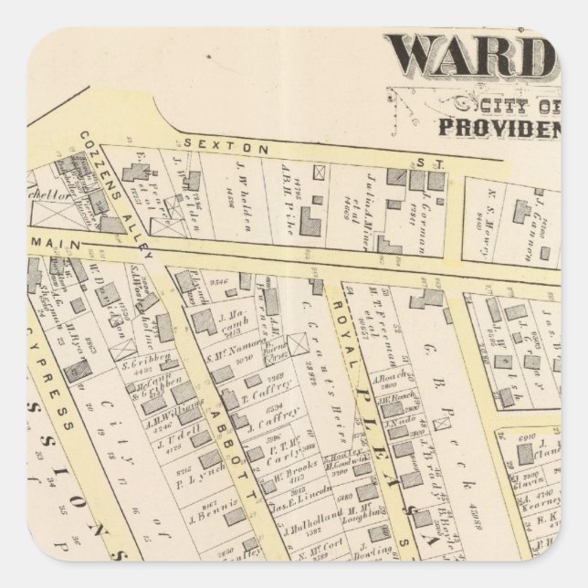 Providence Rhode Island Map 2 Square Sticker (Front)